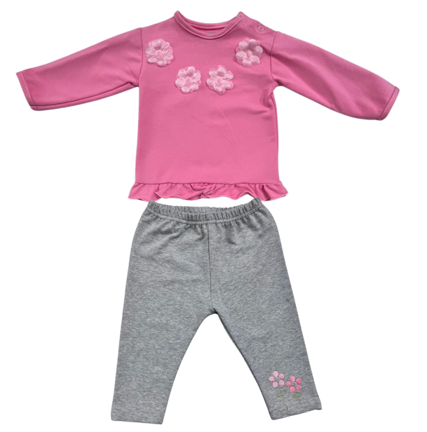 Tenue Fs baby rose et grise à manches longues