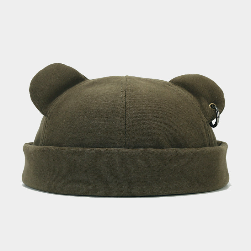 Cappellino Orsetto Baby Berretto in Cotone con Orecchie