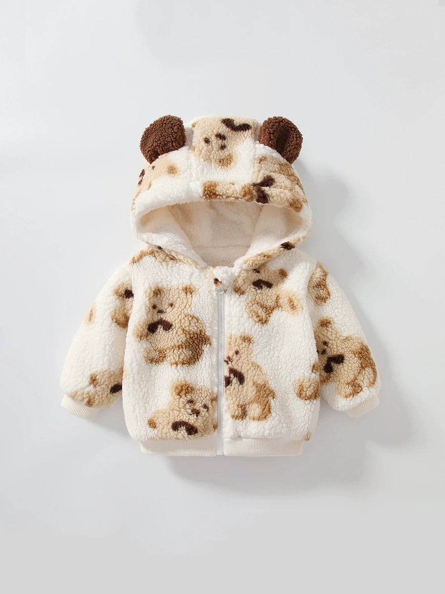Felpa in Pile con Orsetti e Cappuccio con Orecchie – Unisex