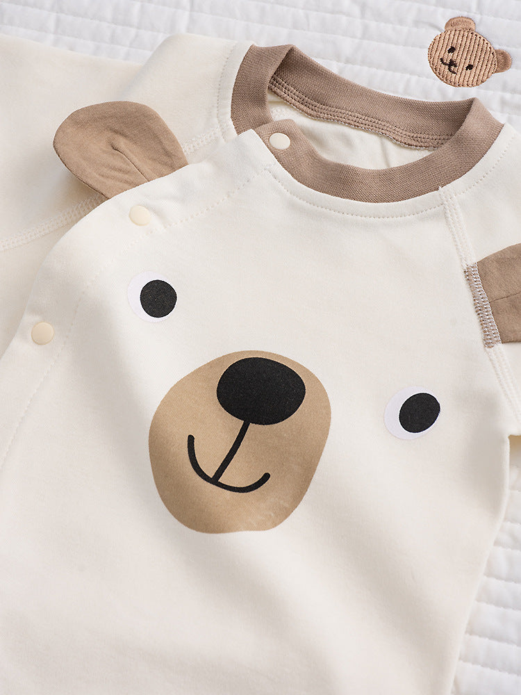 Tutina Neutra Neonato/a Bimba/Bimbo Orsetto in Cotone