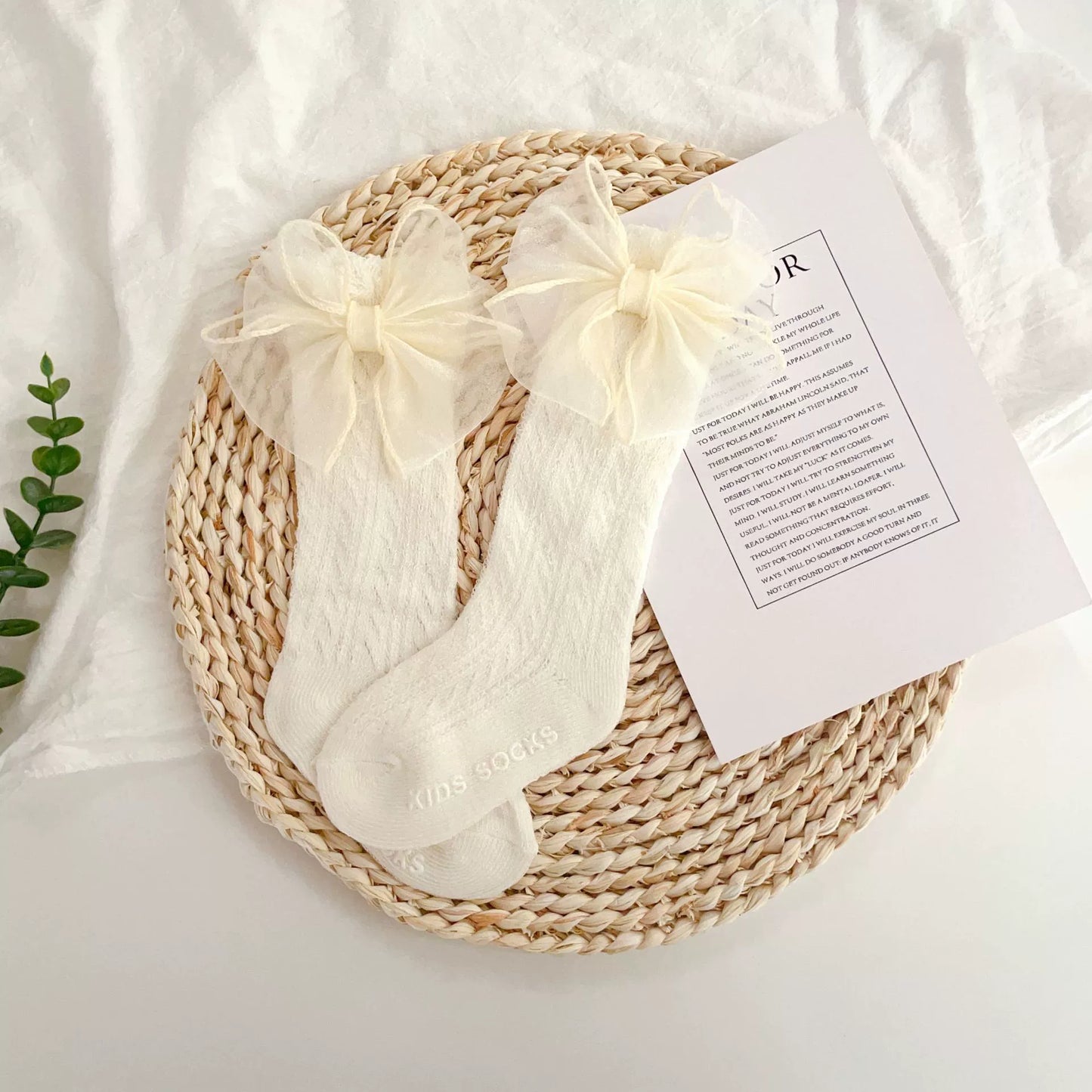 Calze Bambina con Fiocco in Tulle – Eleganti e Romantiche
