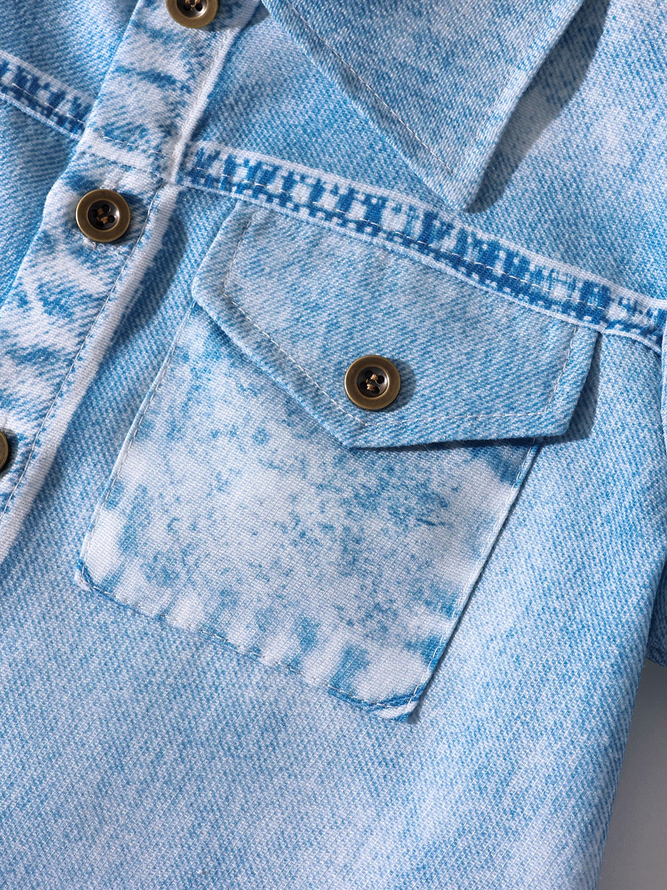 Completo estivo bimbo effetto denim – Camicia e pantaloncini