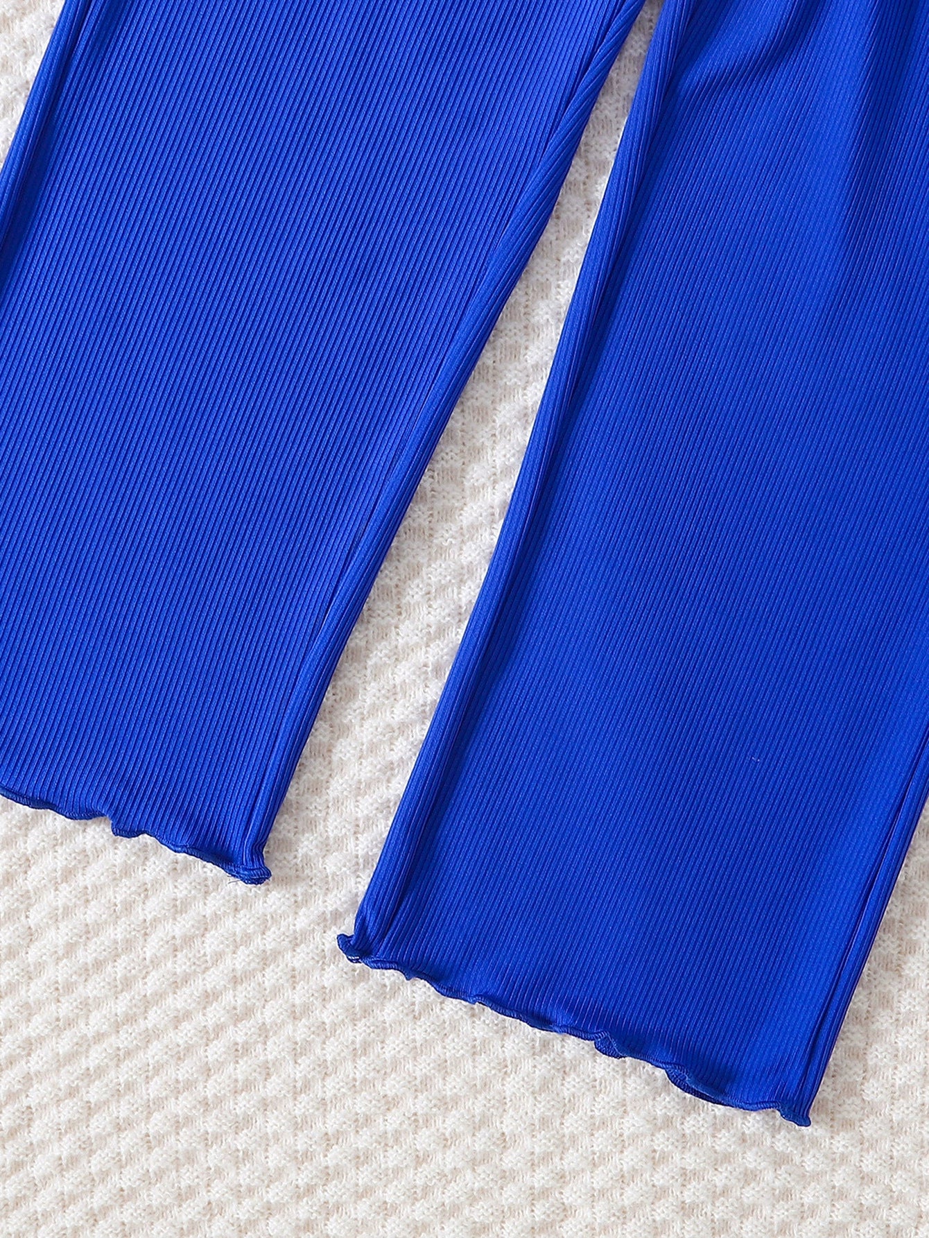 Completo Elegante Bambina Jumpsuit Blu Royal e Camicia Bianca