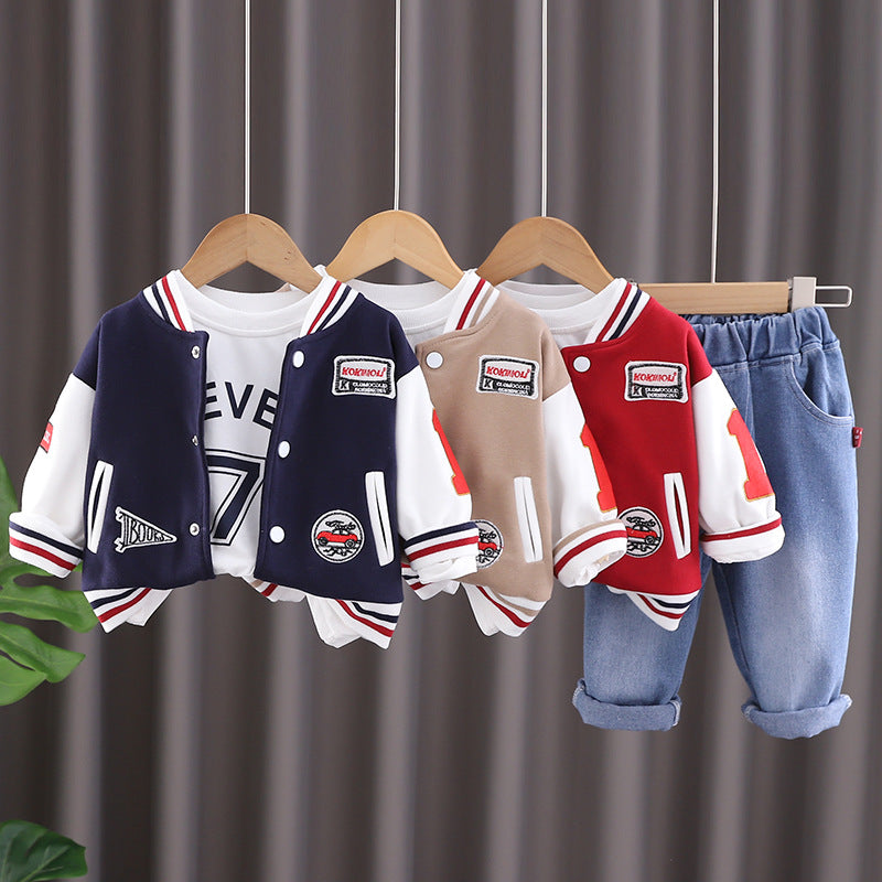 Completo Bimbo "Varsity Team" Giacca College, T-shirt e Jeans