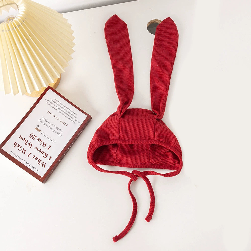 Cappellino Neonato con Orecchie di Coniglio