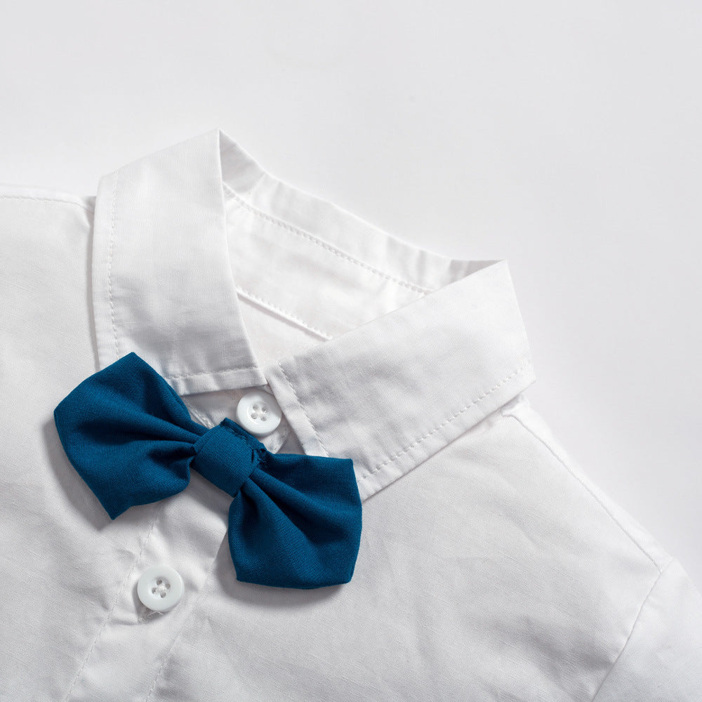 Completo Cerimonia 3 Pezzi per Bambino – Gilet, Camicia e Pantaloncini con Papillon
