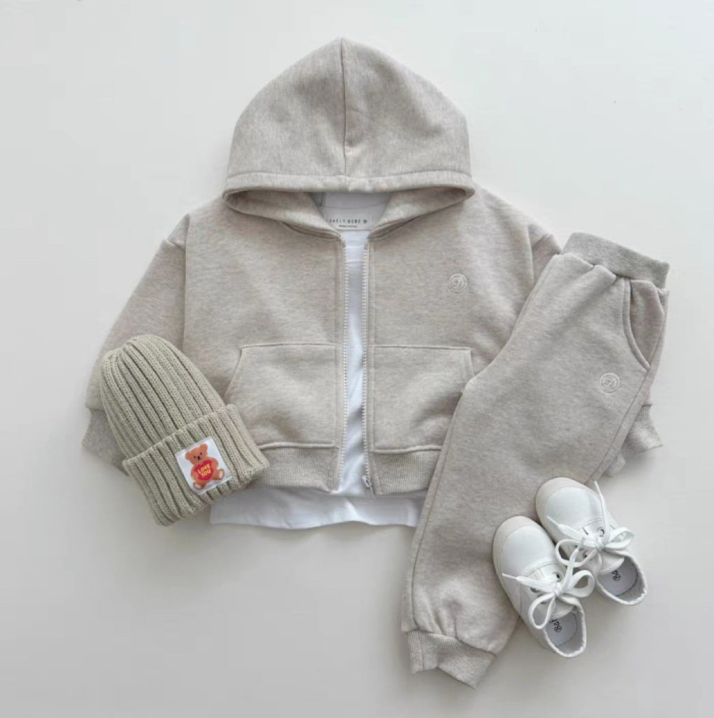 Felpa con Cappuccio Zip Intera per Bambini – Colori Basic