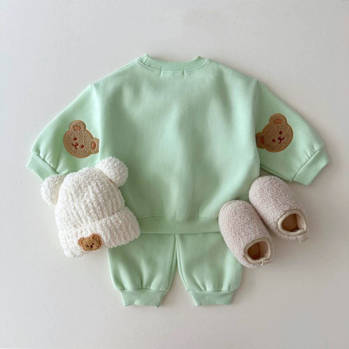 Felpa Bimbo/Bimba "Teddy Patch" – Vari Colori Pastello con Toppa Orsetto