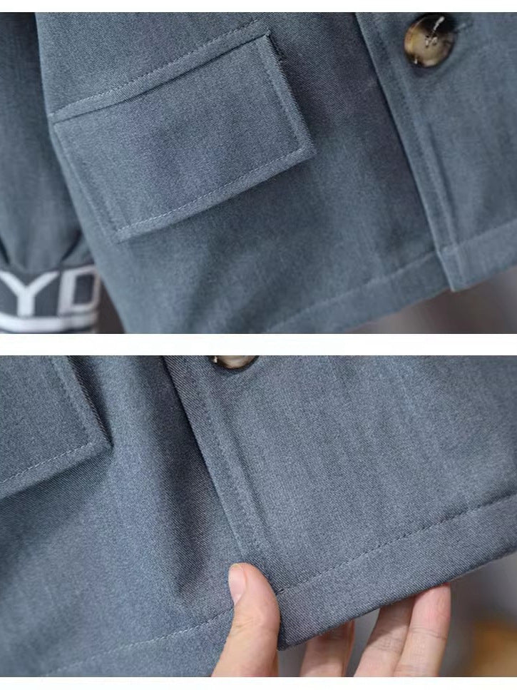 Completo Bambino Elegante 2 Pezzi – Giacca Doppiopetto + Pantaloni con Polsino Elastico