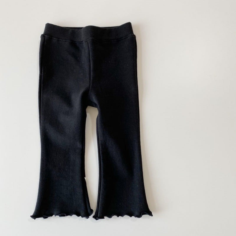 Leggings Bambina in Cotone con Bordo Arricciato Multicolore