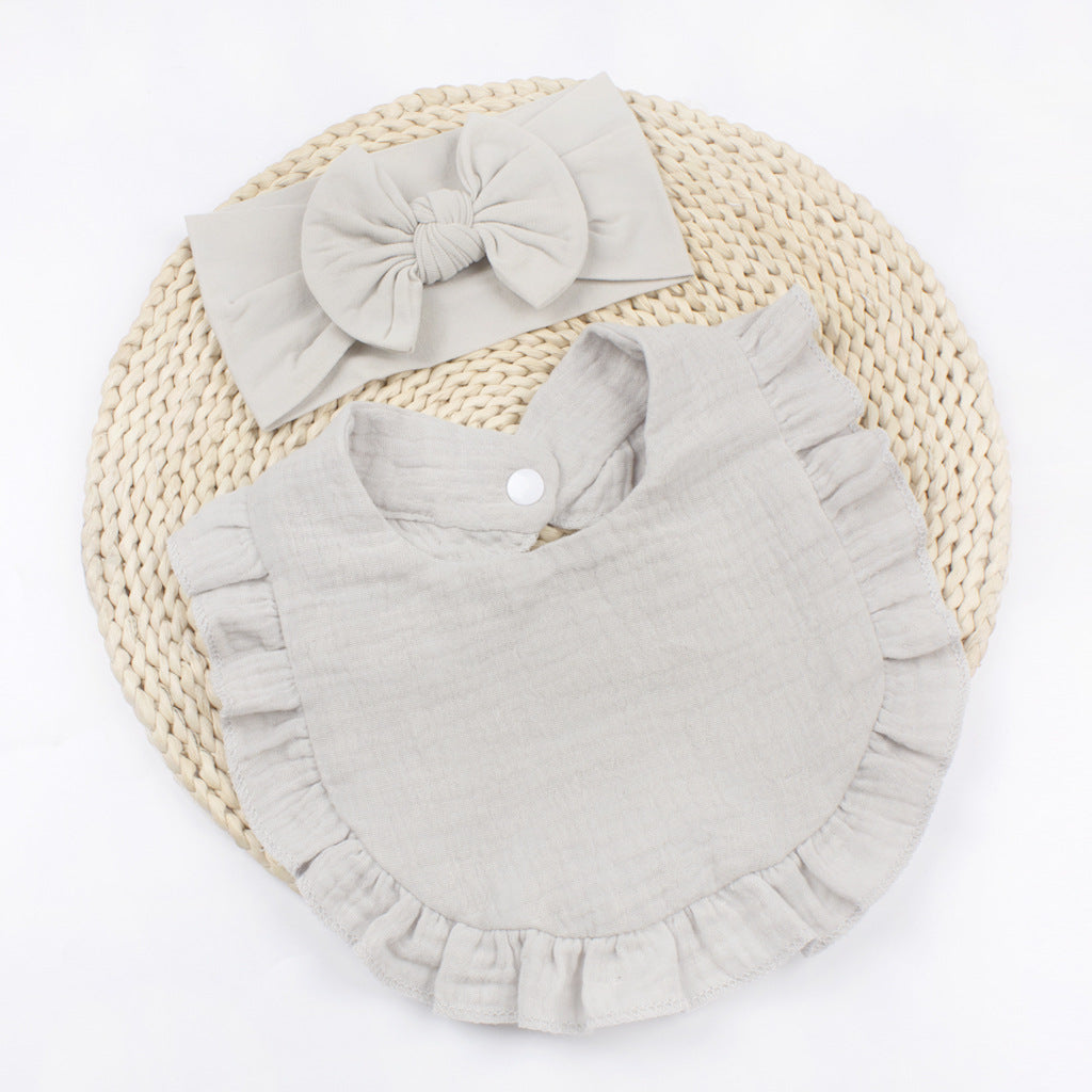 Set Fascia con Fiocco e Bavaglino in Mussola