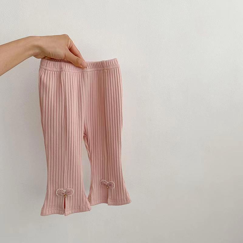 Leggings Bimba in Maglia Coste con Fiocchetto – Modello "Soft Chic"