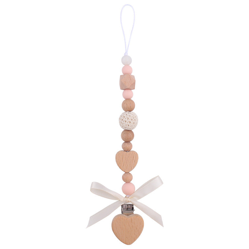 Portaciuccio in Legno e Silicone - Design Elegante con Fiocco