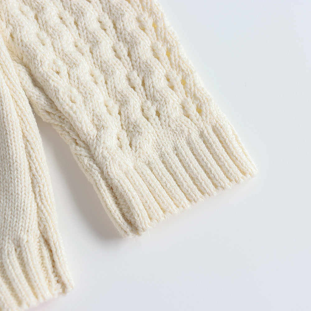 Tutina bimba in Maglia Lavorata - Colore Panna