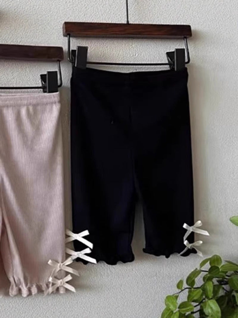 Leggings Corti Bimba con Fiocchetti – 3 Colori