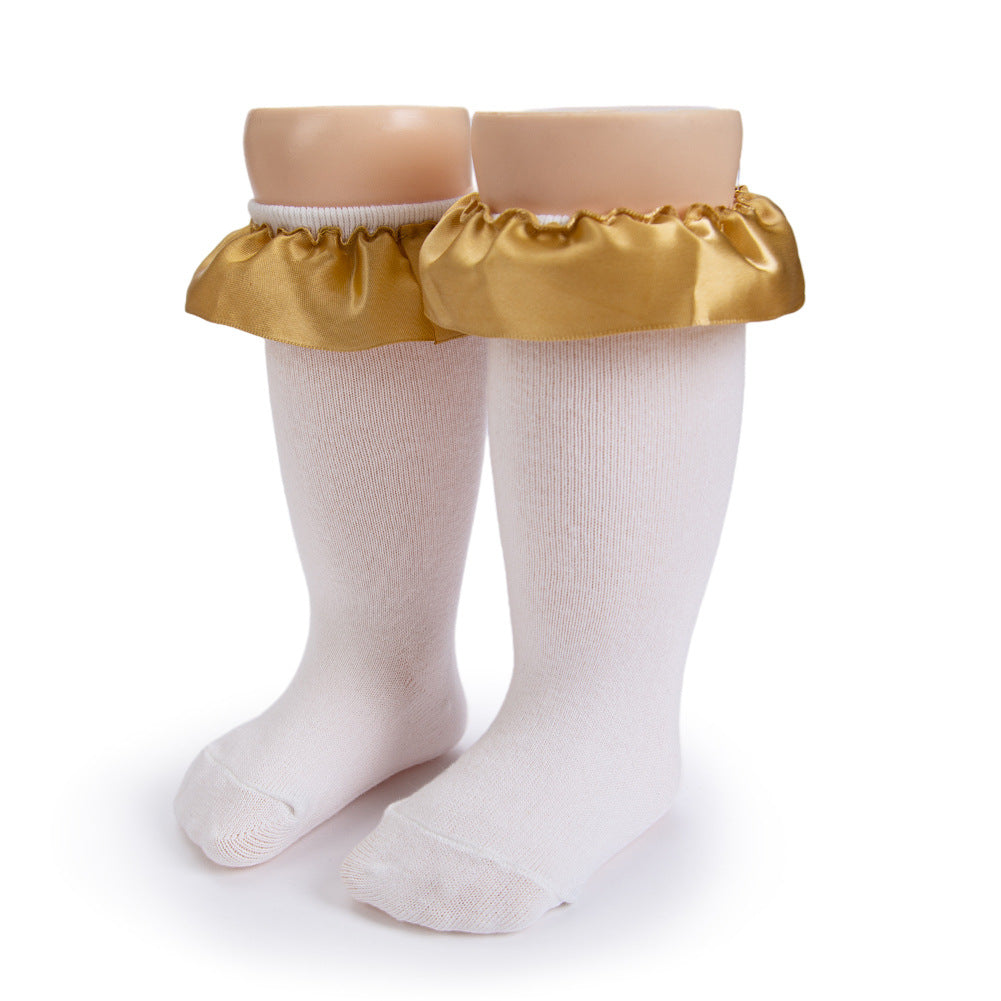 Calze con Risvolto in Raso – Eleganza per Piccoli Look