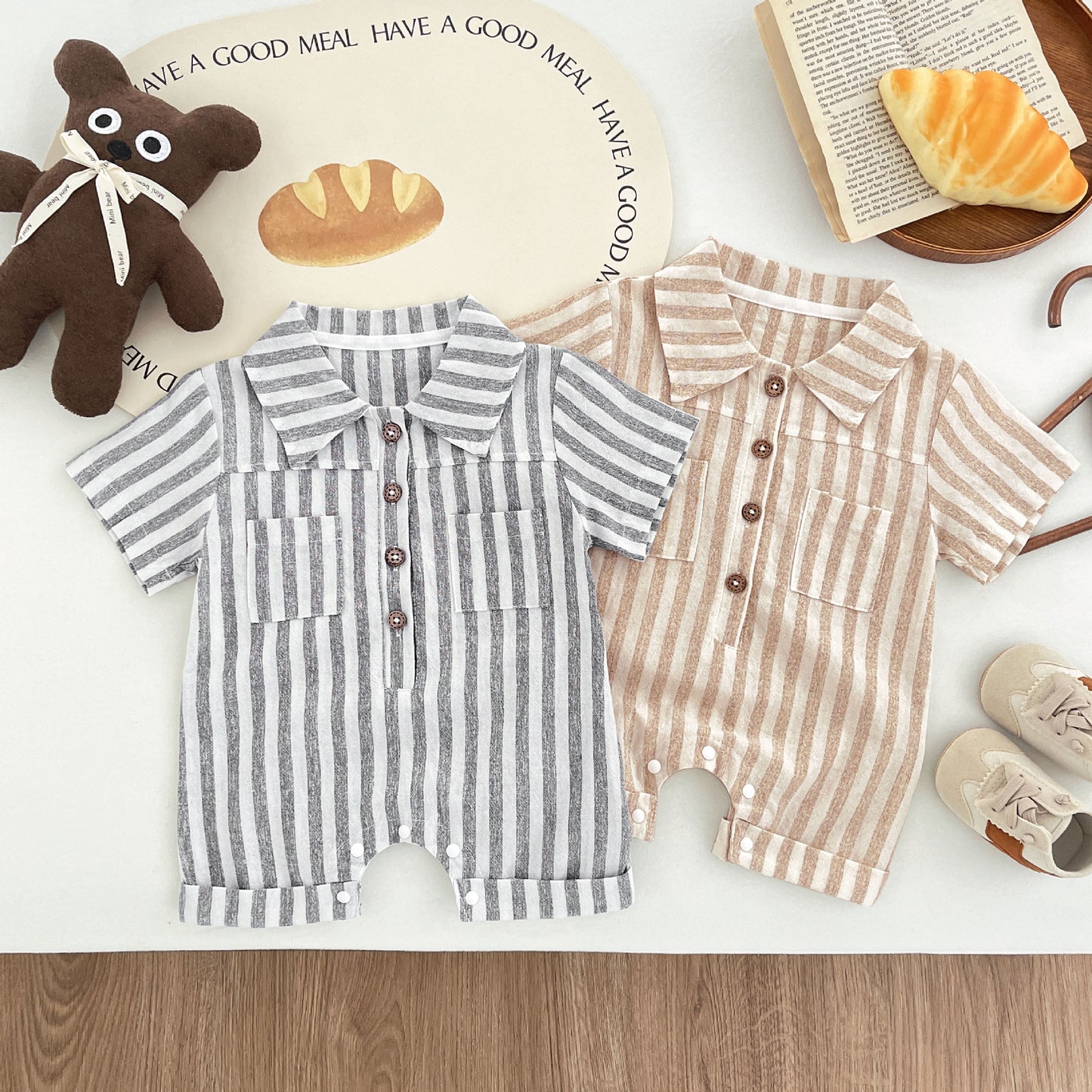 Pagliaccetto Estivo a Righe per bimbo 100% cotone