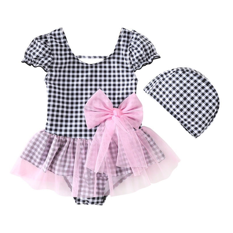 Costume Bimba con fiocco rosa e tulle