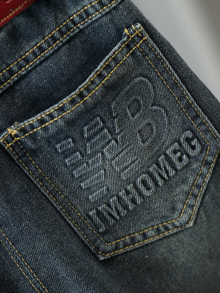Jeans Bambino con Vita Elasticizzata Modello Casual a Gamba Dritta
