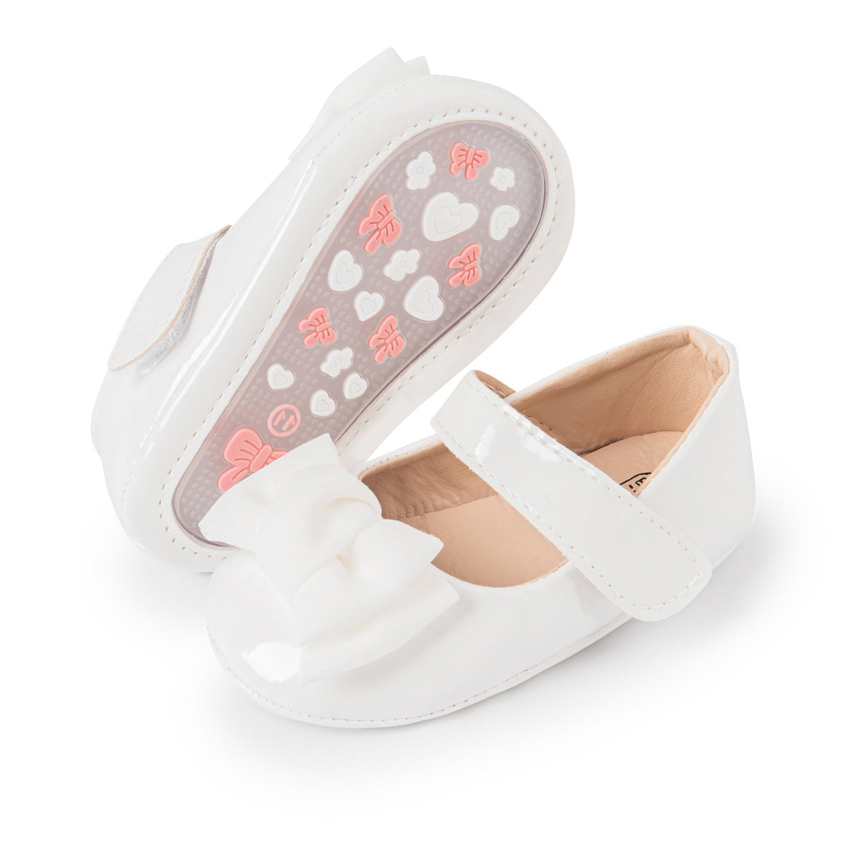 Scarpe Eleganti per Neonata Ballerine Verniciate con Fiocco
