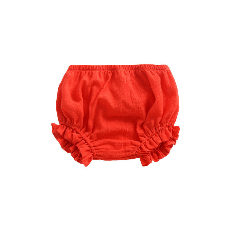 Pantaloncino/ Copri pannolino Bimba in Mussola di Cotone Con Fiocchi Laterali
