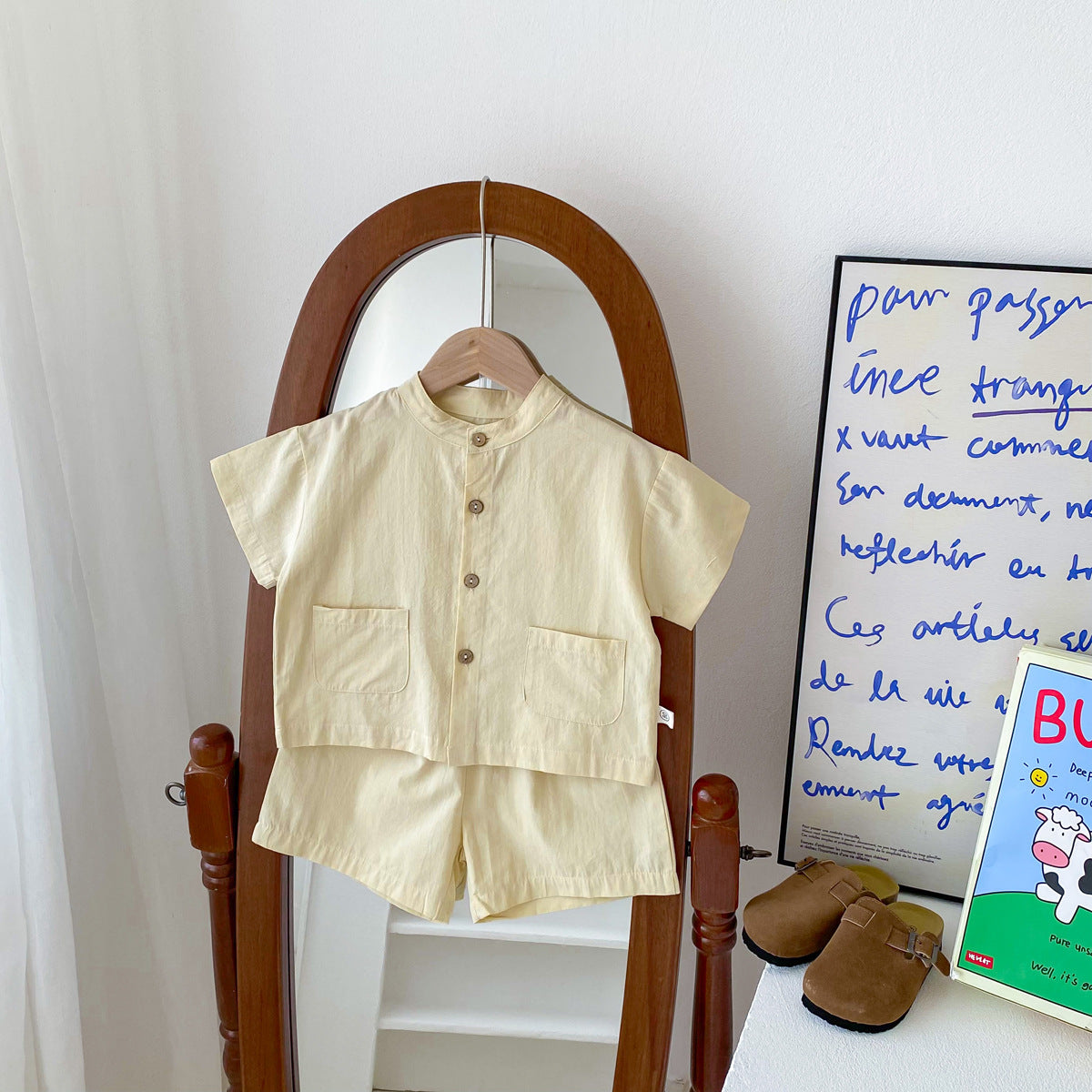 Completo estivo bimbo in cotone Camicia con pantaloncini coordinati
