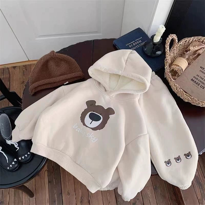 Completo Invernale Bimbo "Baby Sky" con Orsetto – Felpa e Pantalone Caldo