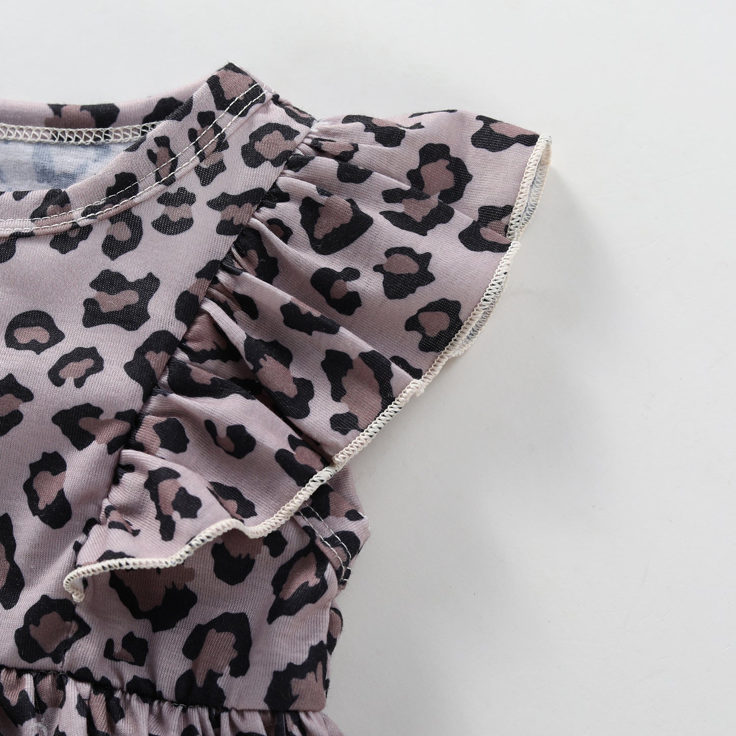 Tutina Estiva Neonata con Gonna e Fascia – Stampa Leopardata