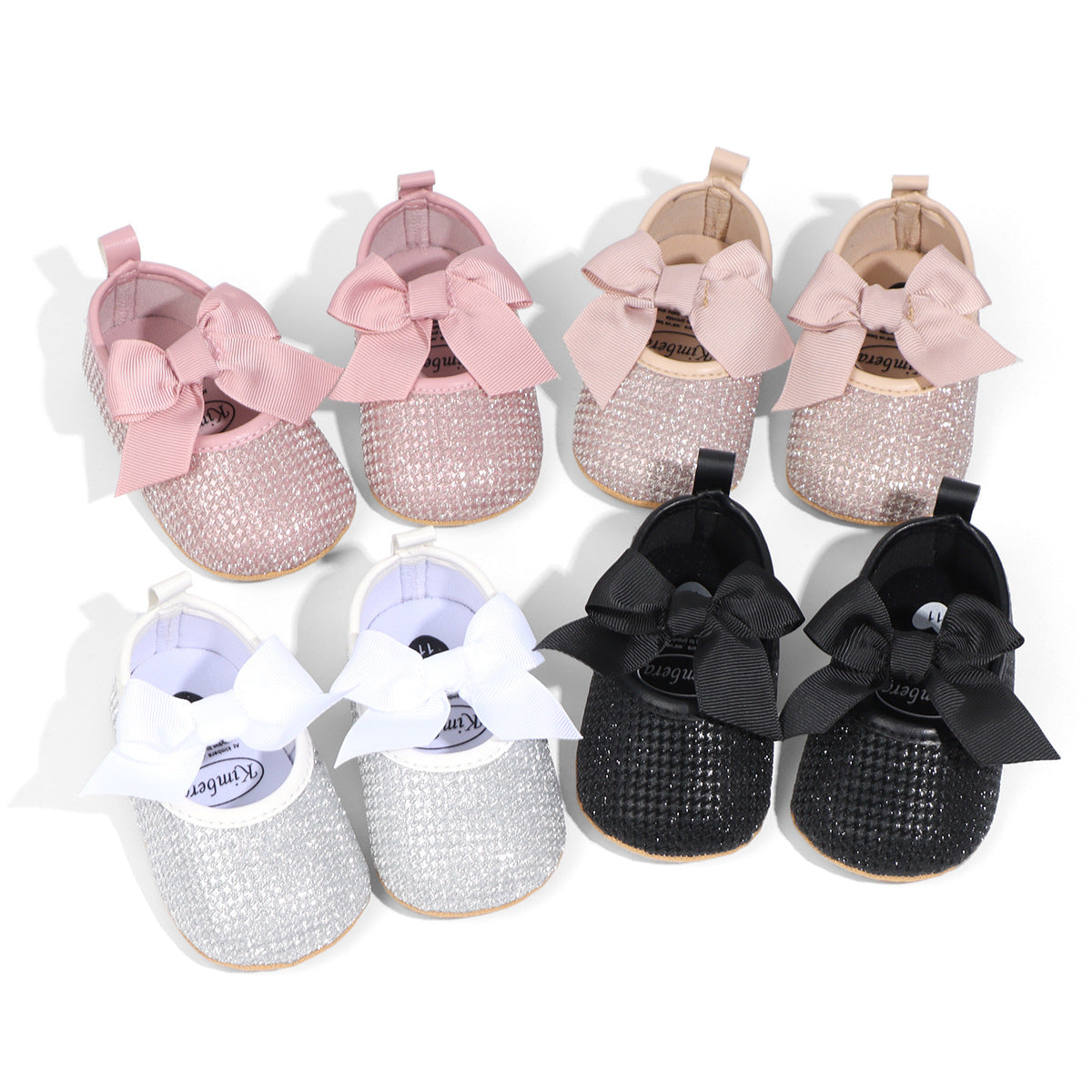 Scarpine Neonato Glitter con Fiocco Eleganti e Comode
