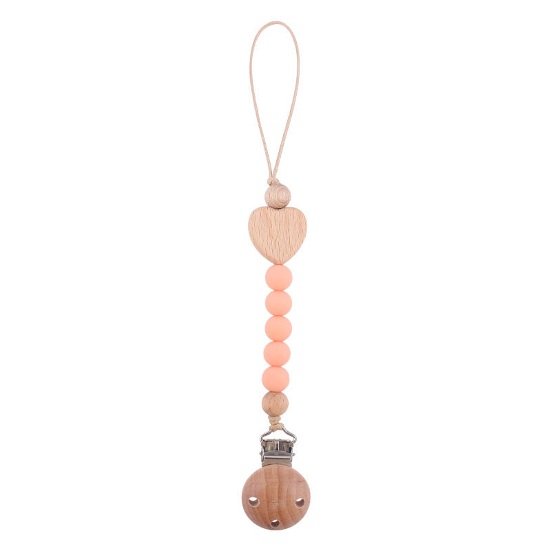 Catenina in Silicone e Legno Naturale con Clip