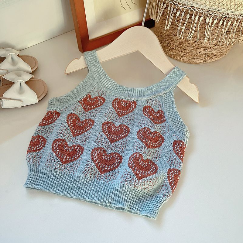 Completo Estivo Bambina – Top con Cuori e Shorts in Jeans