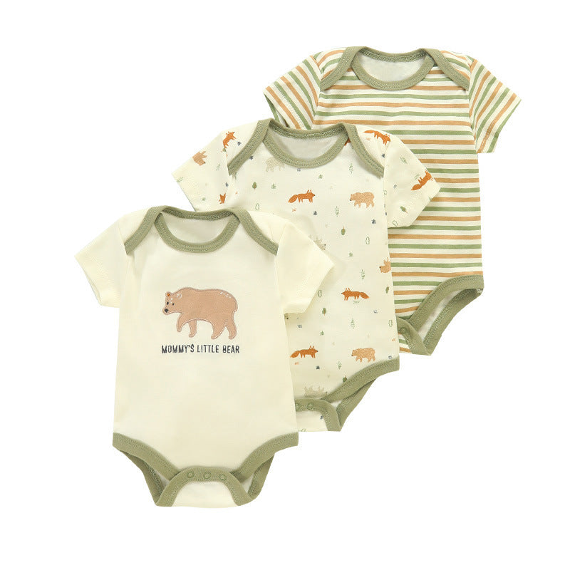 Set 3 Body Neonato in Cotone Fantasie Tenui e Naturali