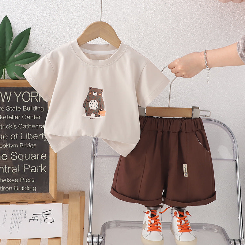 Completo Estivo Bimbo con Stampa Orsetto T-shirt, Pantaloncini