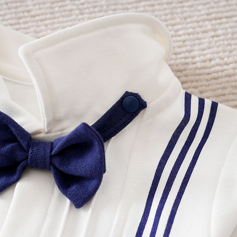 Tutina Bimbo Elegante da Cerimonia per Neonato con Papillon