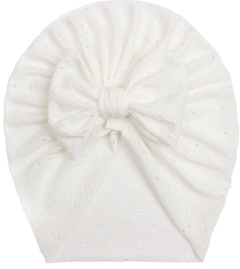 Turbante Neonata in Pizzo con Maxi Fiocco