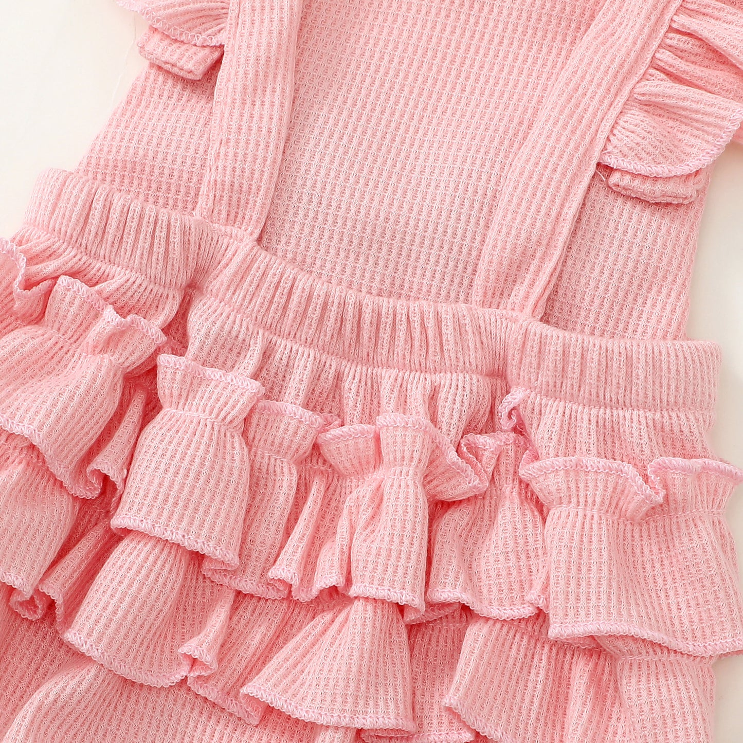 Pagliaccetto Estivo Rosa per Neonata con Fiocco Rosso e Fascia Coordinata