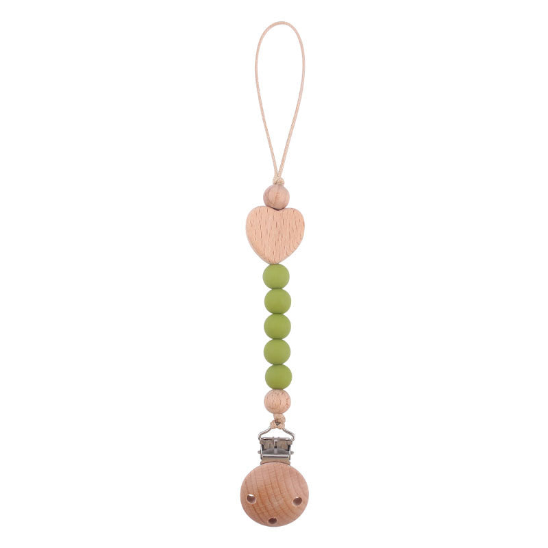 Catenina in Silicone e Legno Naturale con Clip