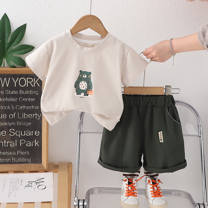 Completo Estivo Bimbo con Stampa Orsetto T-shirt, Pantaloncini