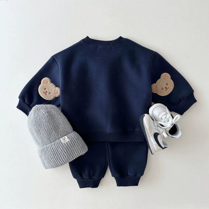Felpa Bimbo/Bimba "Teddy Patch" – Vari Colori Pastello con Toppa Orsetto