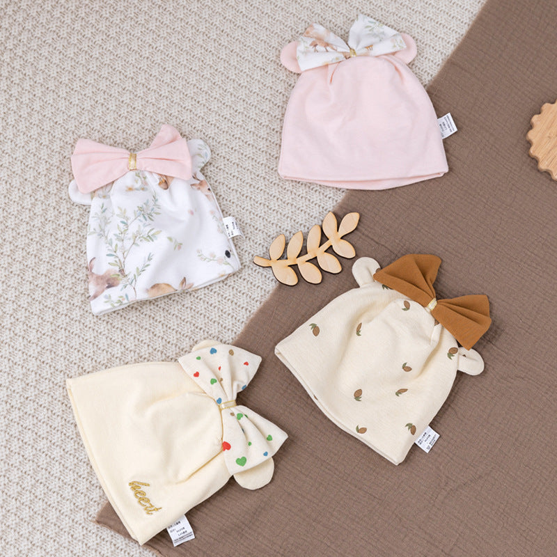 Cappellino Neonata con Fiocco