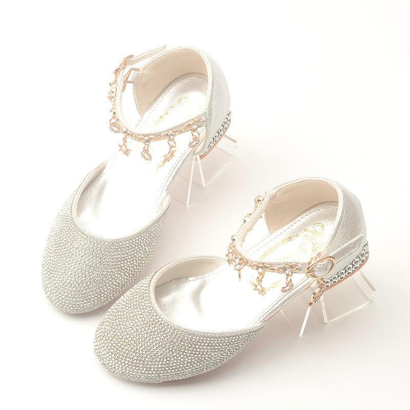 Scarpe Eleganti Bambina con Strass e Cinturino Gioiello