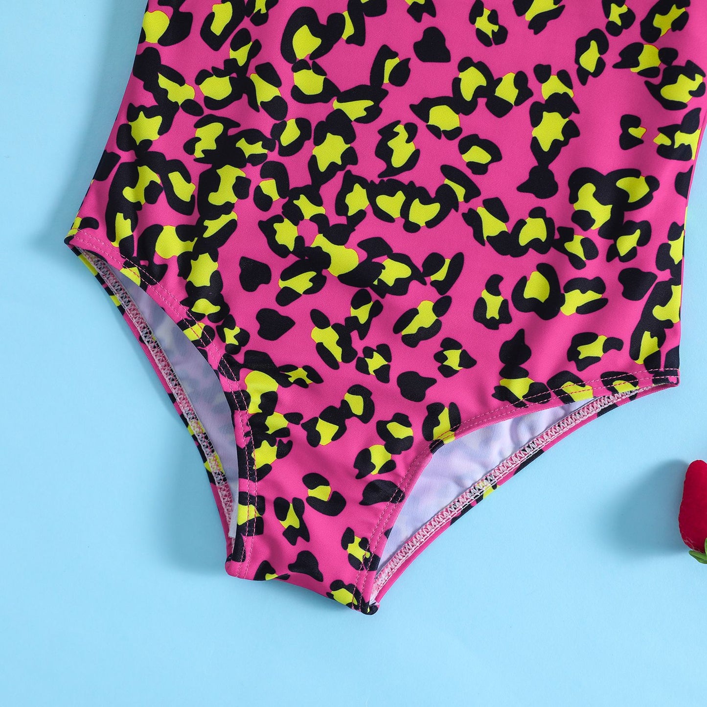 Costume intero bambina Stampa animalier fucsia