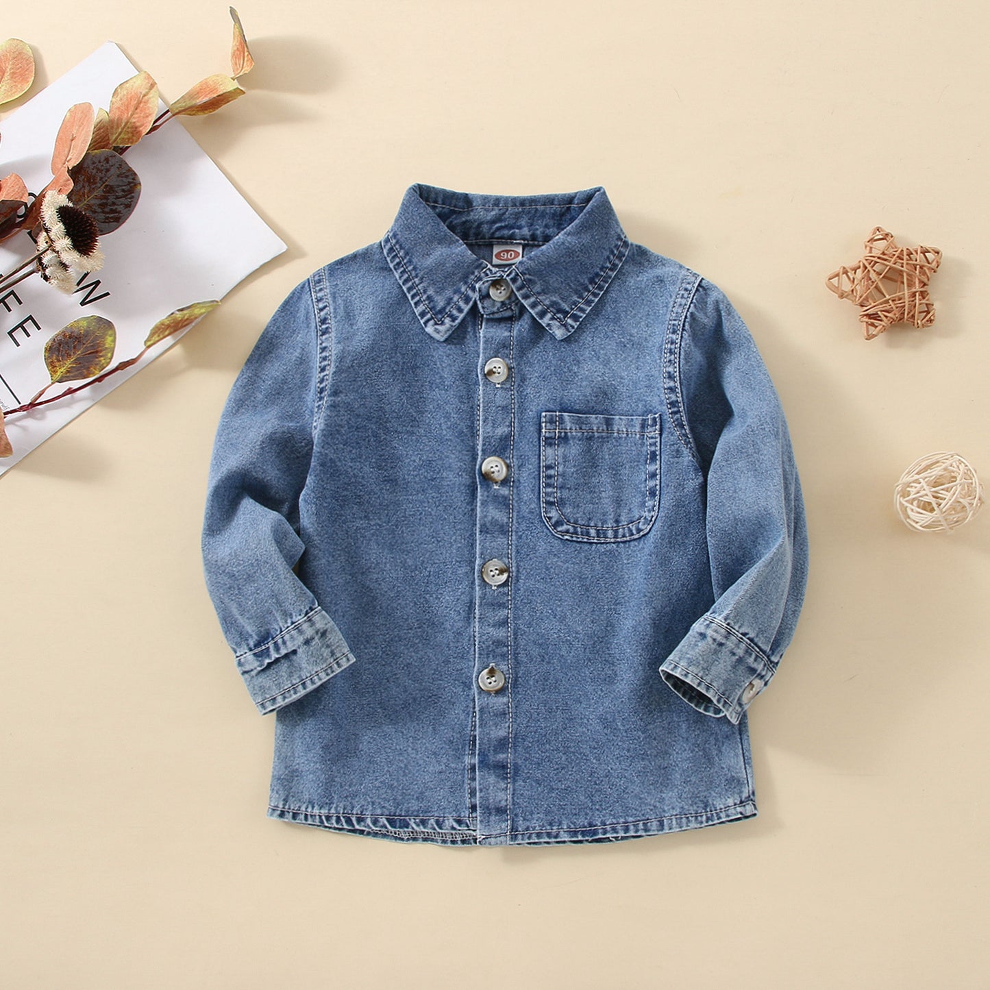 Camicia bimbo in jeans manica lunga – Modelli blu e nero slavato
