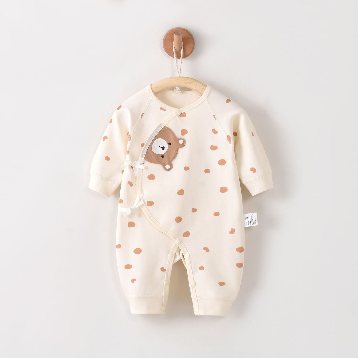 Tutina Neonato in Cotone con Orsetto e Pois