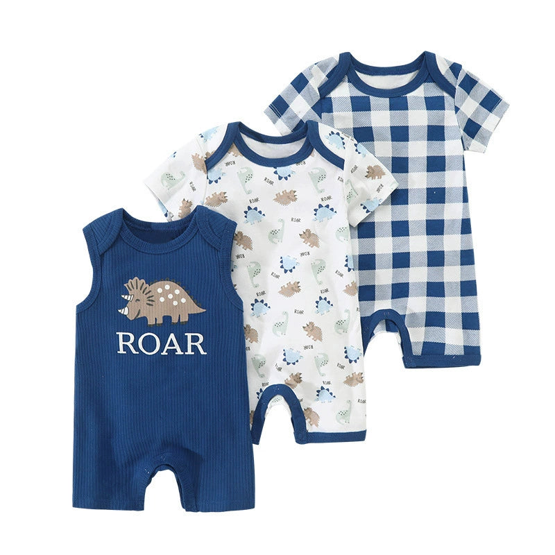 Set 3 Pagliaccetti Estivi per Neonato Fantasie Colorate