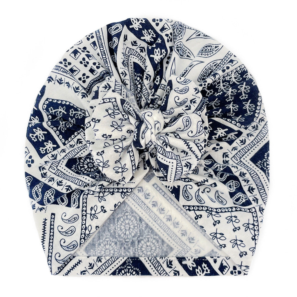 Turbante Neonata con Maxi Fiocco Stampa Bandana