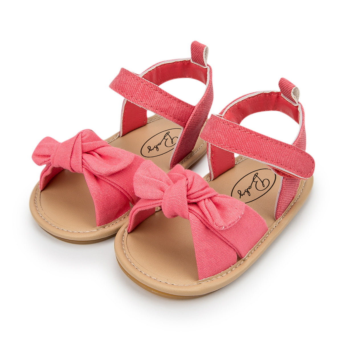 Sandali Estivi per Neonata Design con Fiocco e Chiusura a Strappo