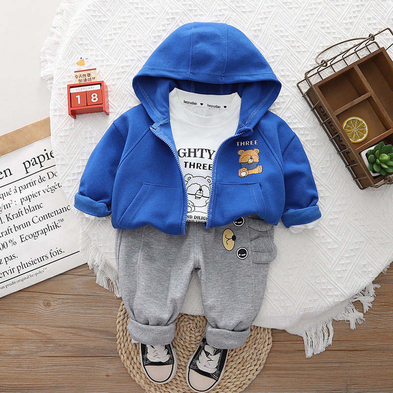 Completo Bimbo "Urban Memories" Giacca Jeans Nera, T-shirt e Pantaloni