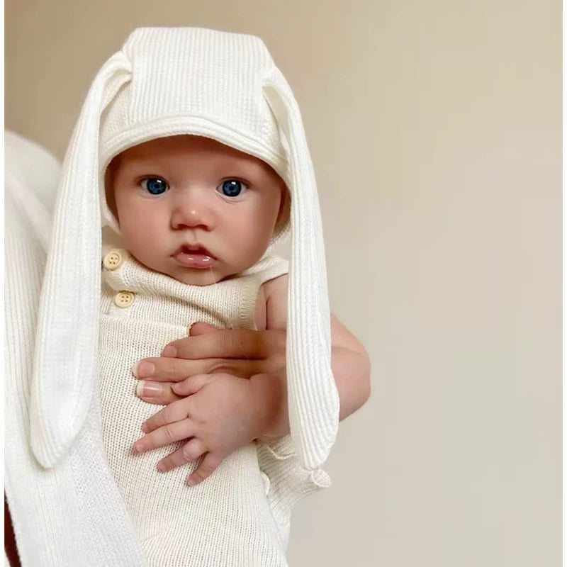 Cappellino Neonato con Orecchie di Coniglio