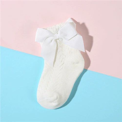 Calze Corte Bambina con Fiocco in Raso – Vari Colori